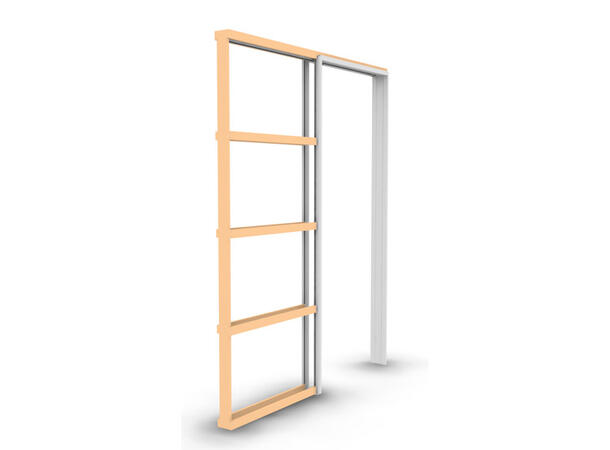 Skyvedørskarm Hvit 80 x 210 Hvitmalt - 98 mm stender(72,6x204) 